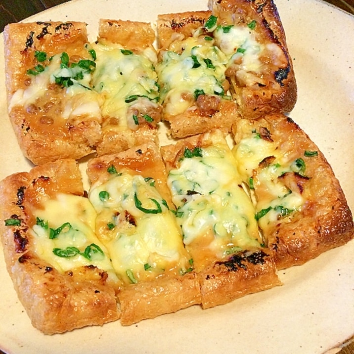 居酒屋☆薄揚げの味噌マヨチーズ焼き